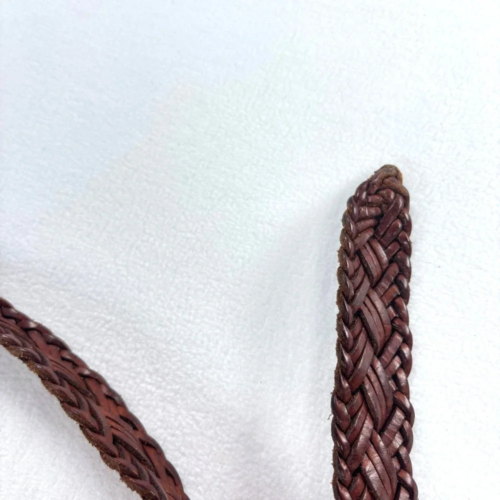 VTG‎ Dockers Leather Belt Mens Braided Brown Size 44